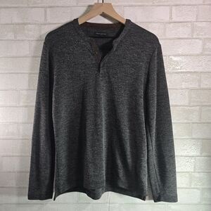 Long Sleeve Gray Casual Button Collar Jesey Shirt Banana Republic Men's M